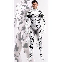 CosplayDogs Combinaison Cosplay Chien Dalmatien Noir-Blanc